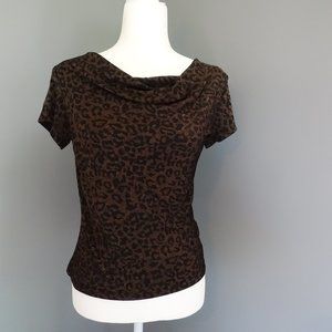 Cheetah short sleeve blouse